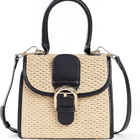 Neiman Marcus Gold Straw Retro Woven Handbag - Picture 5 of 5
